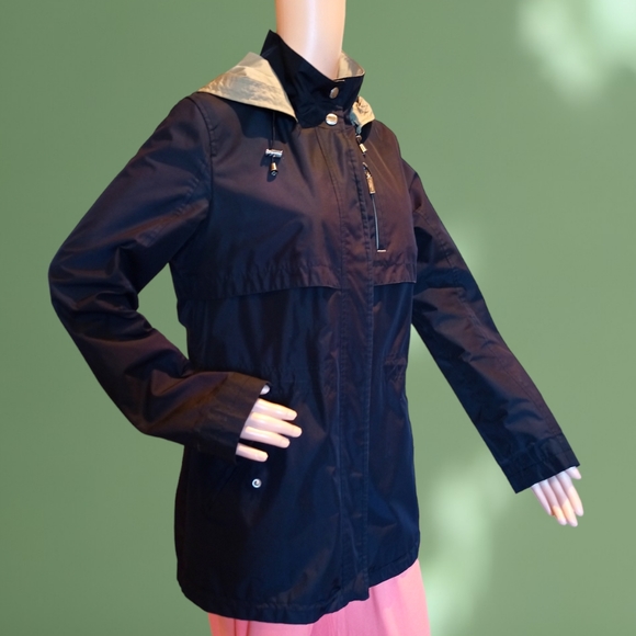 Liz Claiborne Midweight Anorak Black Water Resistant Outerwear Hooded Jacket - Picture 2 of 16